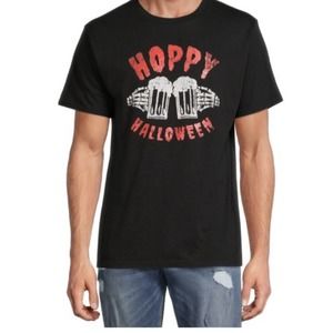 2XL 50 52 3XL New Mens Halloween Hoppy skeleton Beer Shirt tee tshirt
